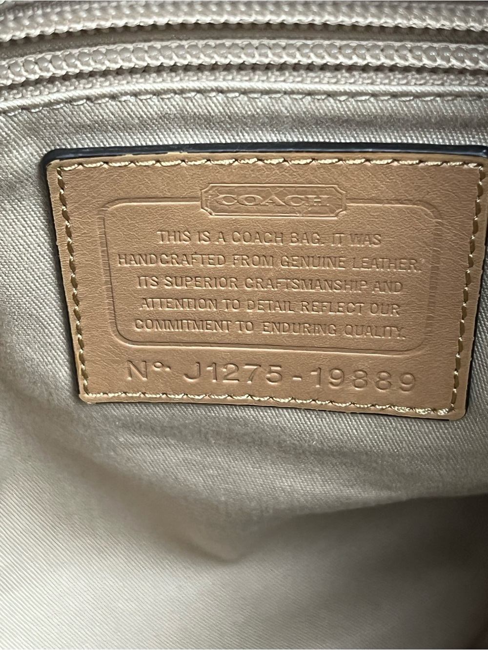 Coach Legacy Duffle Bag in Beige Leather with Tassel Charm - Picture 4 of 11